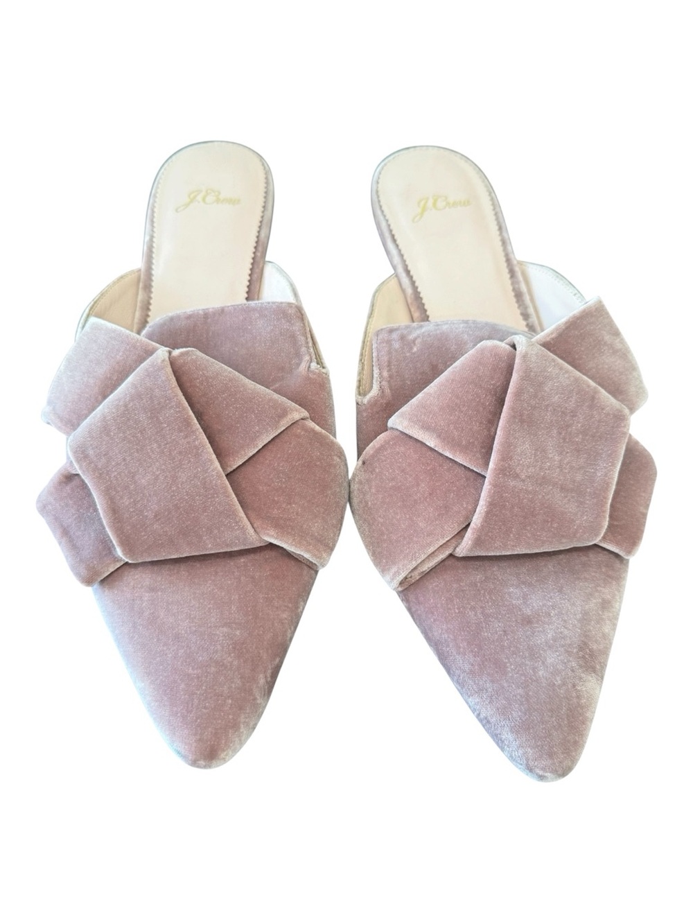 J. Crew Marina Slide Mules Shoes in Velvet Seashell Pink Womens 10 Quiet Luxury